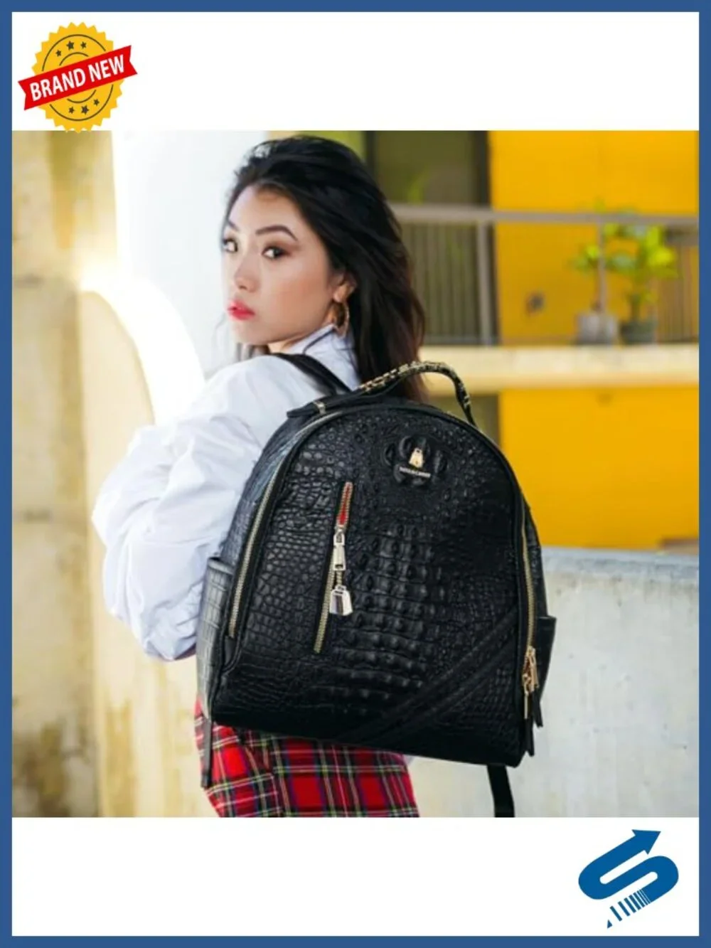 Vegan Leather Water-Resistant Fashion Backpack for Travel Work